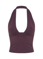 Daily Define Halter Tank Top Aubergine