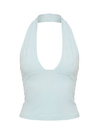 Daily Define Halter Tank Top Blue