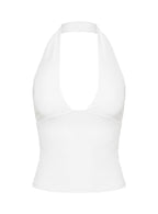 Daily Define Halter Tank Top White