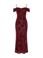 Green Gables Burnout Maxi Dress Burgundy