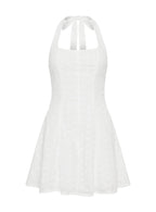 Kittee Halter Mini Dress White