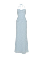 Love from Portofino Corset Maxi Dress Blue