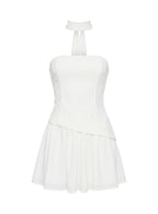 Odela Strapless Drop Waist Mini Dress White