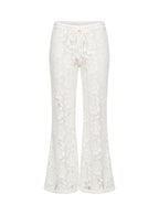 Rosadonna Lace Flare Pants Cream