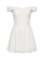 Rosebud Broderie Off The Shoulder Mini Dress White