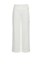 Silver Moon Linen Blend Tie Pants White