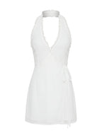 Taija Wrap Mini Dress White