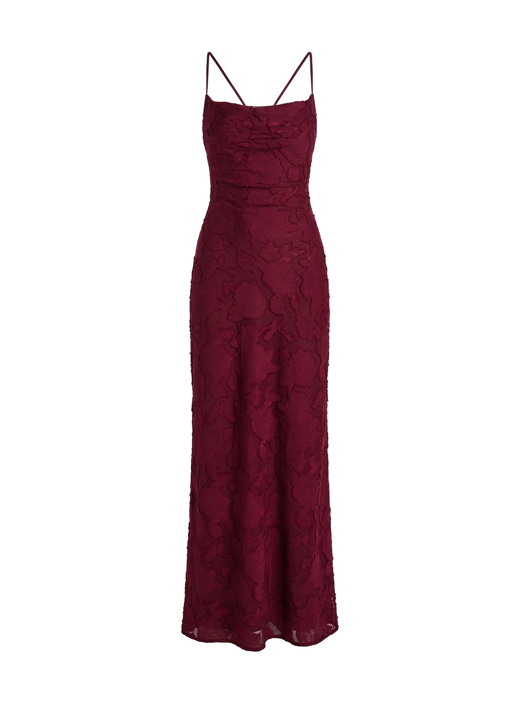 Celena Maxi Dress Burgundy Burnout