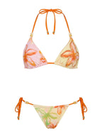 Jenner Triangle Bikini Top Orange / Yellow Floral