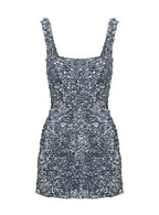 Miss Me Sequin Mini Dress Silver