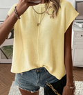 Women's Casual Solid Color Batwing Sleeve Sweater Vest