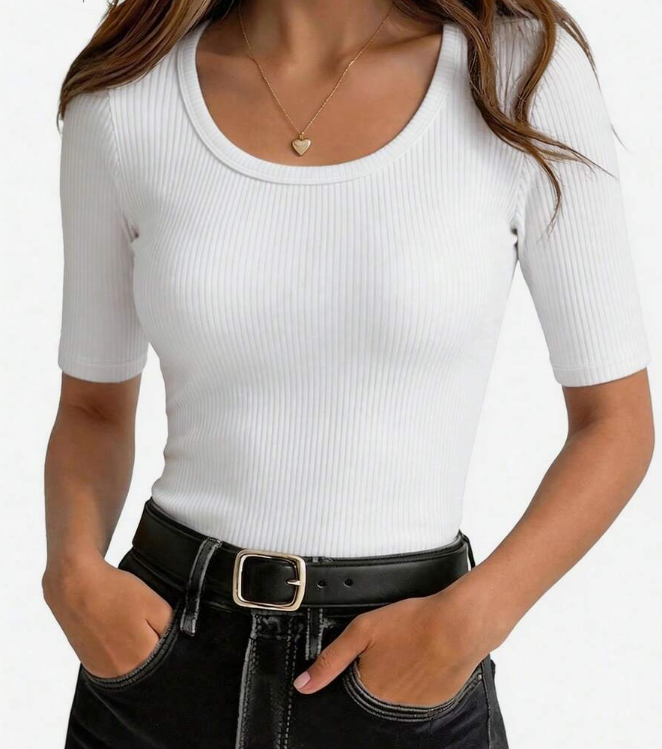 Women's Casual Solid Color Short Sleeve T-Shirt