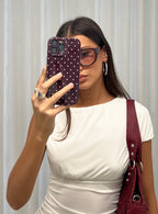 What You Wanted iphone Case Brown Polka Dot